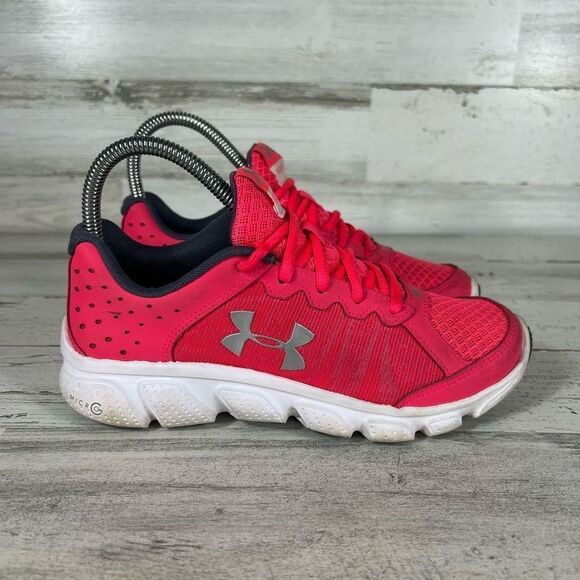 Under Armour Athletic Assert 6 Youth Shoe Lace‎ Up Pink Size 4Y - Picture 1 of 9